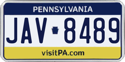 PA license plate JAV8489