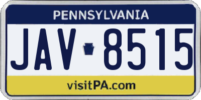 PA license plate JAV8515