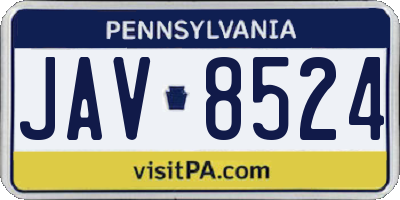 PA license plate JAV8524