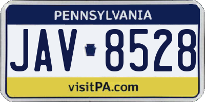 PA license plate JAV8528