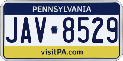 PA license plate JAV8529