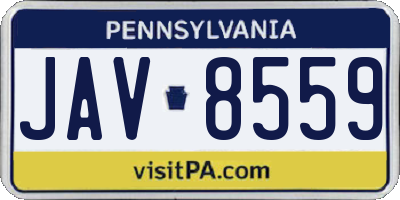 PA license plate JAV8559