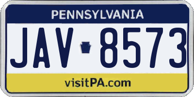 PA license plate JAV8573