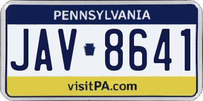PA license plate JAV8641