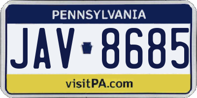 PA license plate JAV8685