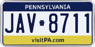 PA license plate JAV8711