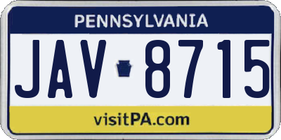 PA license plate JAV8715