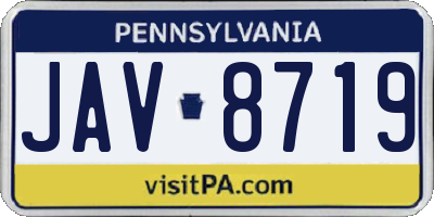 PA license plate JAV8719