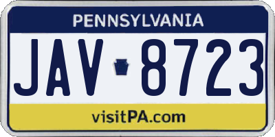 PA license plate JAV8723