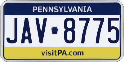 PA license plate JAV8775