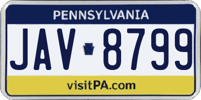 PA license plate JAV8799