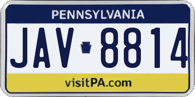 PA license plate JAV8814