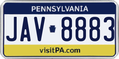 PA license plate JAV8883