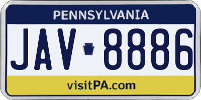 PA license plate JAV8886