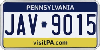 PA license plate JAV9015