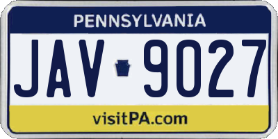 PA license plate JAV9027