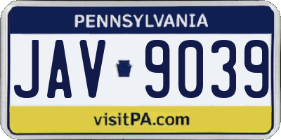 PA license plate JAV9039