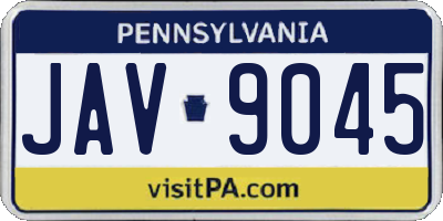 PA license plate JAV9045