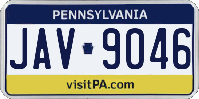 PA license plate JAV9046