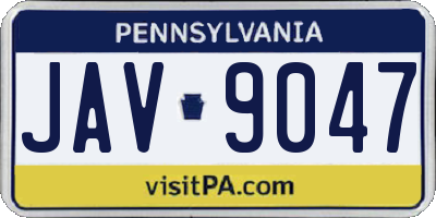 PA license plate JAV9047