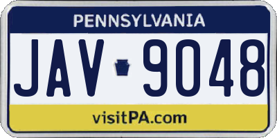 PA license plate JAV9048