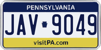 PA license plate JAV9049
