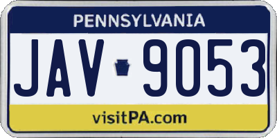 PA license plate JAV9053