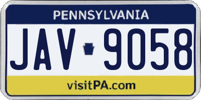 PA license plate JAV9058