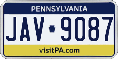 PA license plate JAV9087