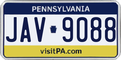 PA license plate JAV9088