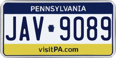 PA license plate JAV9089