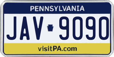 PA license plate JAV9090