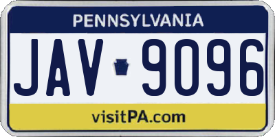 PA license plate JAV9096