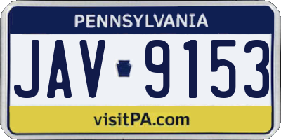PA license plate JAV9153