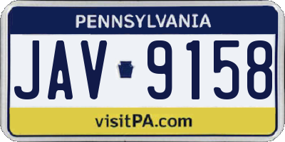 PA license plate JAV9158