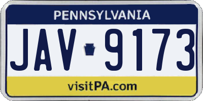 PA license plate JAV9173