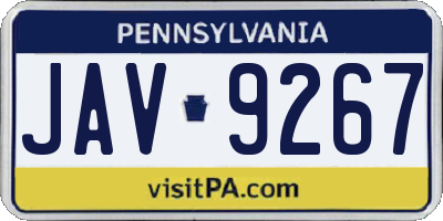 PA license plate JAV9267