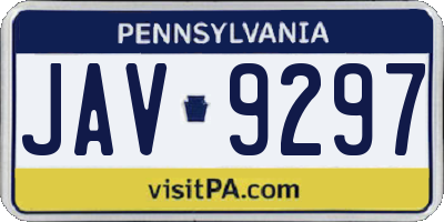 PA license plate JAV9297