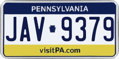 PA license plate JAV9379