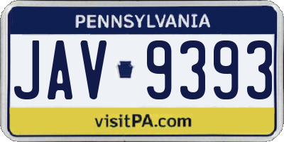 PA license plate JAV9393