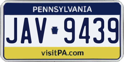 PA license plate JAV9439