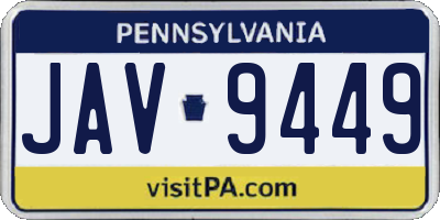 PA license plate JAV9449