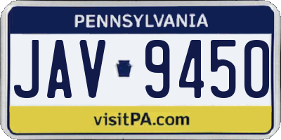 PA license plate JAV9450