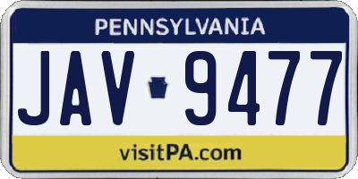 PA license plate JAV9477