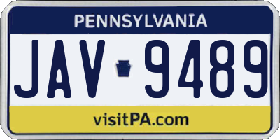PA license plate JAV9489
