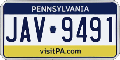 PA license plate JAV9491