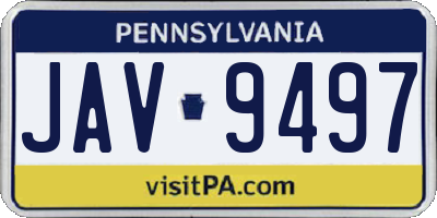 PA license plate JAV9497