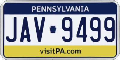 PA license plate JAV9499
