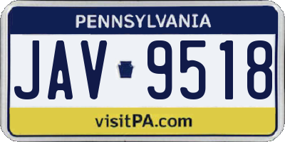 PA license plate JAV9518