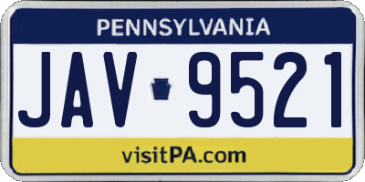 PA license plate JAV9521